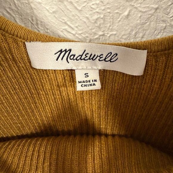 Madewell Wakeford Ruffle Sweater Tank Bronzed Lichen Size Small EUC - Picture 4 of 7